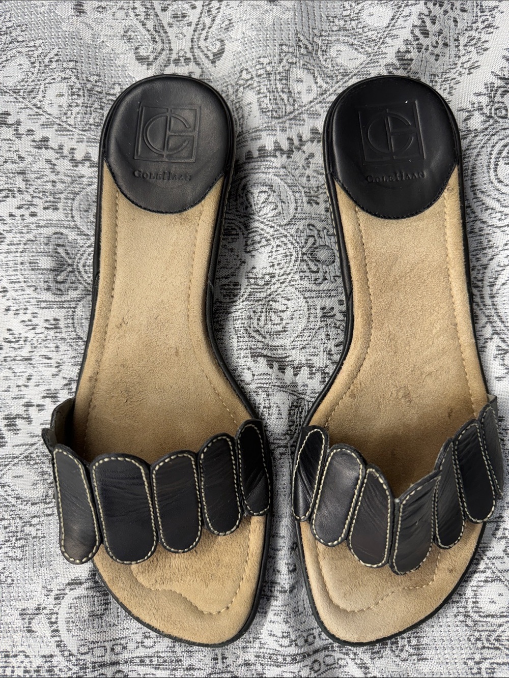 Cole Haan - Black Leather Slide Sandals - Size 9
